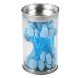 VOCOSTE 25 Pcs Dual Sides Eye Shadow Sponge Applicators with Container, Eyeshadow Brushes Makeup Applicator, Blue