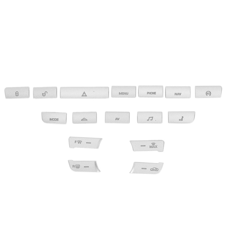 16pcs/Set Air Conditioner Button Switch Cover Silver Replacement for Jaguar