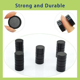 PYJLBX Fridge Magnets, 10 Pcs Refrigerator Magnets, Strong Magnets Small Magnets for Whiteboard, Heavy Duty Magnets, Mini Cute Magnets for Fridge Craft Magnets, Round Magnets, Locker Magnets (Black)