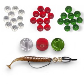 FISHIN ADDICT Glass Beads for Lure Fishing - 4mm, 6mm, 8mm | Pack of 10 Beads (Transparent, 4 mm)