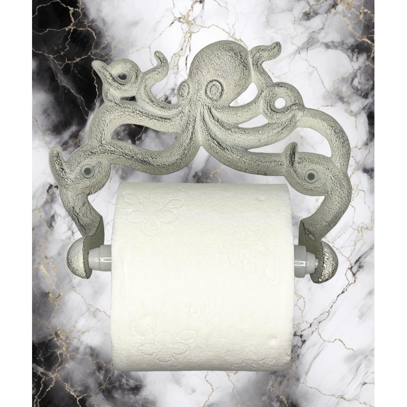 Octopus Toilet Paper Roll Holder – Cast Iron Decorative Wall