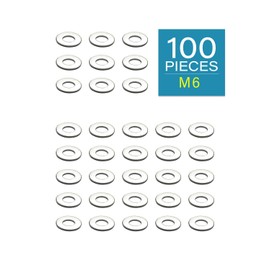 IMScrews M6 304 Stainless Steel Flat Washers for Bolts and Screws - Pack of 100 - Durable Hardware Essentials