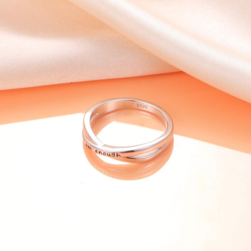 Sterling Silver I Am Enough Ring Size 9