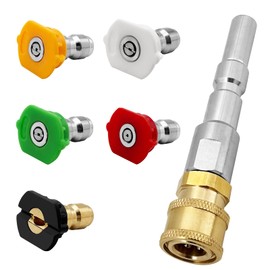 Plug Nipple Quick Coupling D12 for Nilfisk - with 5 Stainless Steel Pressure Washer Nozzle, Quick Connect Nozzle Tips Adapter Bayonet, Pressure Washer Accessories for Nilfisk Alto KEW Neptune Wap