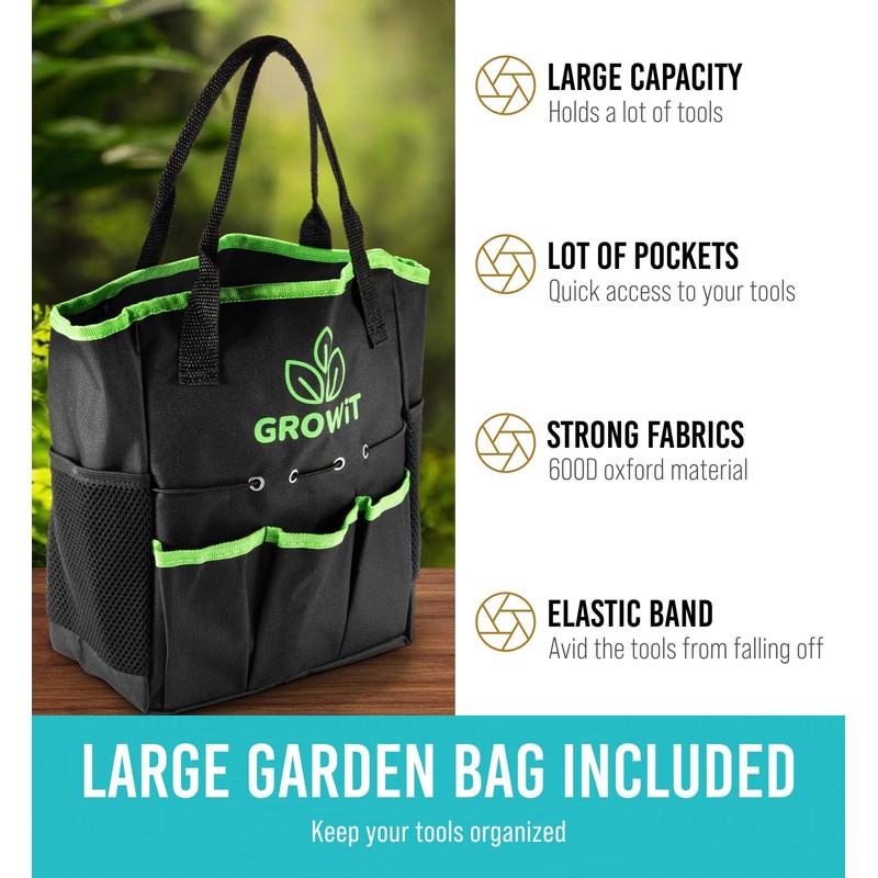 GROWIT Heavy Duty Gardening Tools - 22-Piece Gardening Gifts for