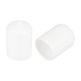 sourcing map 100pcs Round Rubber End Caps 5/8"(15.5mm) White Vinyl Cover Screw Thread Protectors