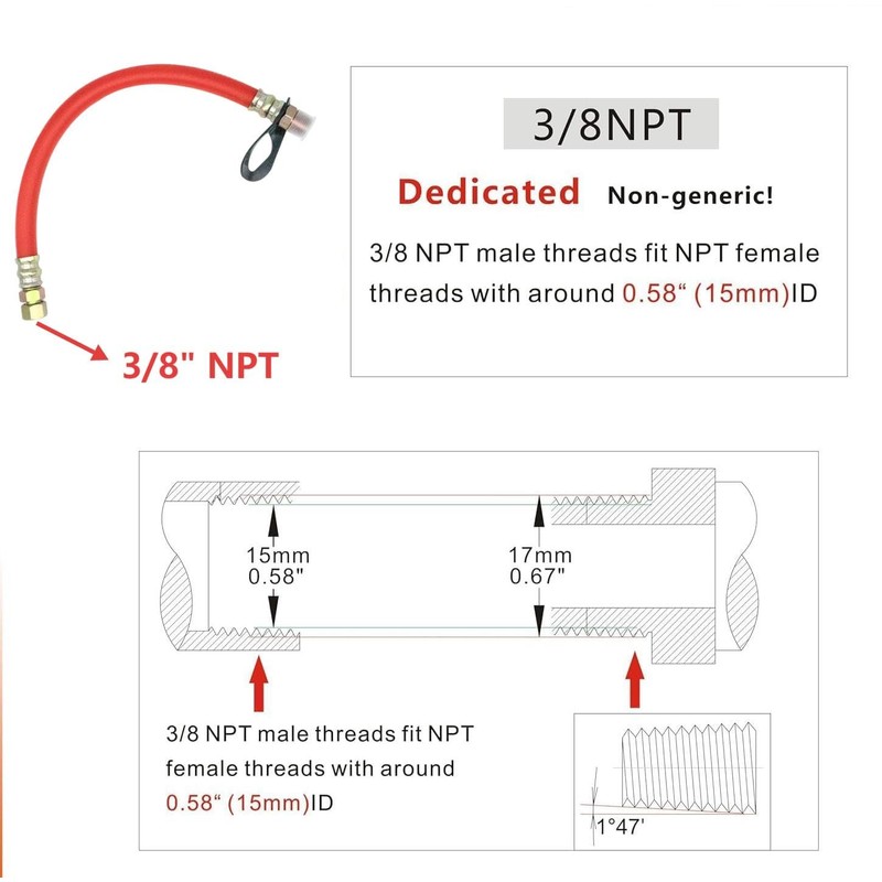 (2pcs) 3/8" Engine Drain Port Oil Changing Hose Replace STAN1438