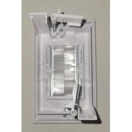 Buyer's Point 6 New white Brush Wall Plate single 1 Gang, with cut in ring or LV ring