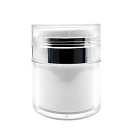 Qancekoo 1.7oz Airless Pump Jar Refillable Moisturizer Pump Dispenser Cream Jar Vacuum Bottle Travel Moisturizer Container for Thick Moisturizer, Skincare Cream, Lotion - White