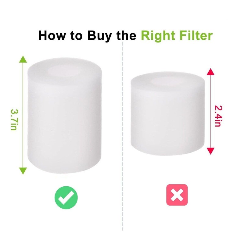 4 PACK 3.7" High Replacement Base Pre-Motor Foam Filters for