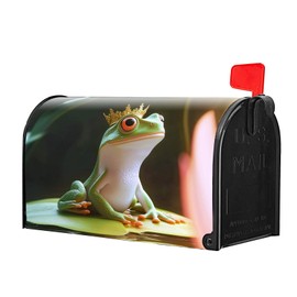 Summer Frog Mailbox Covers Magnetic Waterproof Standard Size Mailbox Cover Wraps Post Letter Box Cover Decor for Outside Garden Yard Farmhouse Home (Frog, 21x18 inch)