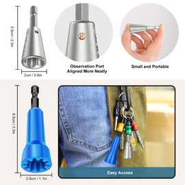 Valkynos Wire Twister Tool for Drill, Wire Nut Twister, 3 Pieces Drill Wire Twister Tool for Connector Wire Twisting Tool with 1/4" Chuck, Enhance Wiring Efficiency