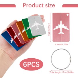 Luggage Tags, 6pcs Colouredluggage Tags for Suitcases Suitcase Tags Luggage Labels for Suitcases Travel Tags for Luggage Suitcase Identifier Bag Tags for Travel Business Anti Loss Luggage Tags
