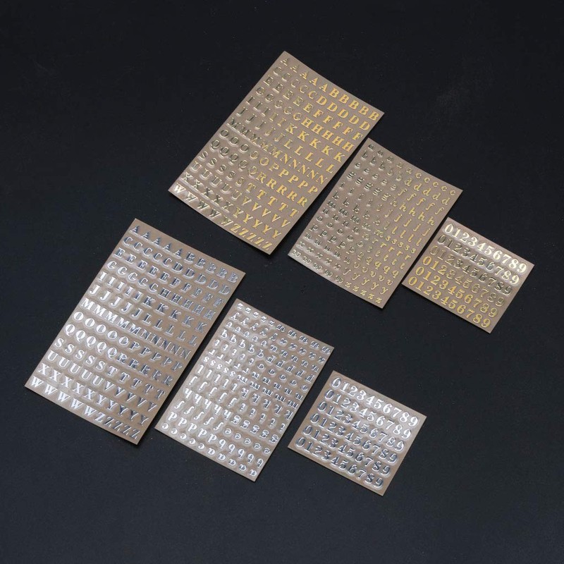 PHILSP sticker 5 Pieces 3mm Alphabet Letters Numbers Chunky Glitter
