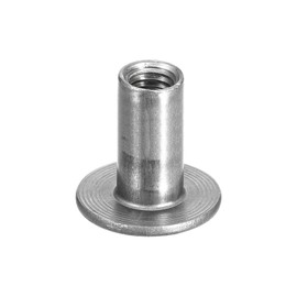 uxcell M6 T-Nuts, 12pcs Carbon Steel Tee Nuts, Round Base Weld Nuts 20mm Height Through Hole Flange Insert Female Thread Plate Nuts