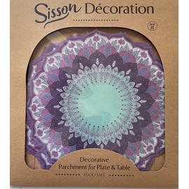 Parchment Paper Doilies for Cheese & Charcuterie Boards - Sisson Distribution (6 ½”, Pack of 20) (Mandala 8)
