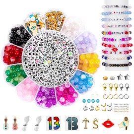 ZANMAG TS Inspired Friendship Bracelet Making Kit for Funs -19 Colors 8mm Glass Beads for Jewelry Making and Letter Beads (A-Z) ,Varieties of Charms,DIY Crafts Taylor Merch for Gifts,Birthday Party