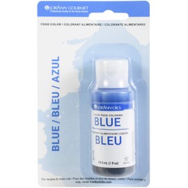 LorAnn Blue Liquid Food Color, 1 ounce squeeze bottle - Blistered - 6 Pack