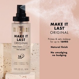 Milani Setting Spray + Primer, Make It Last Original - Natural Finish with Niacinamide for Hydration, Setting Spray for Makeup and Face Primer, 3-in-1 Prime + Hydrate + Set, 2.03 Fl. Oz - 2 Pack