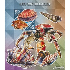 Prophila Collection Niger Block 478 (Complete Edition) 2015 Shells (Stamps for Collectors) Aquatic Animals