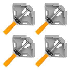 GENHAKON 4 PCS Corner Clamps for Woodworking, Premium 90 Degree Right Angle Clamps, Adjustable Swing Jaw Aluminum Frame Clamps for Precise and Easy Fixing