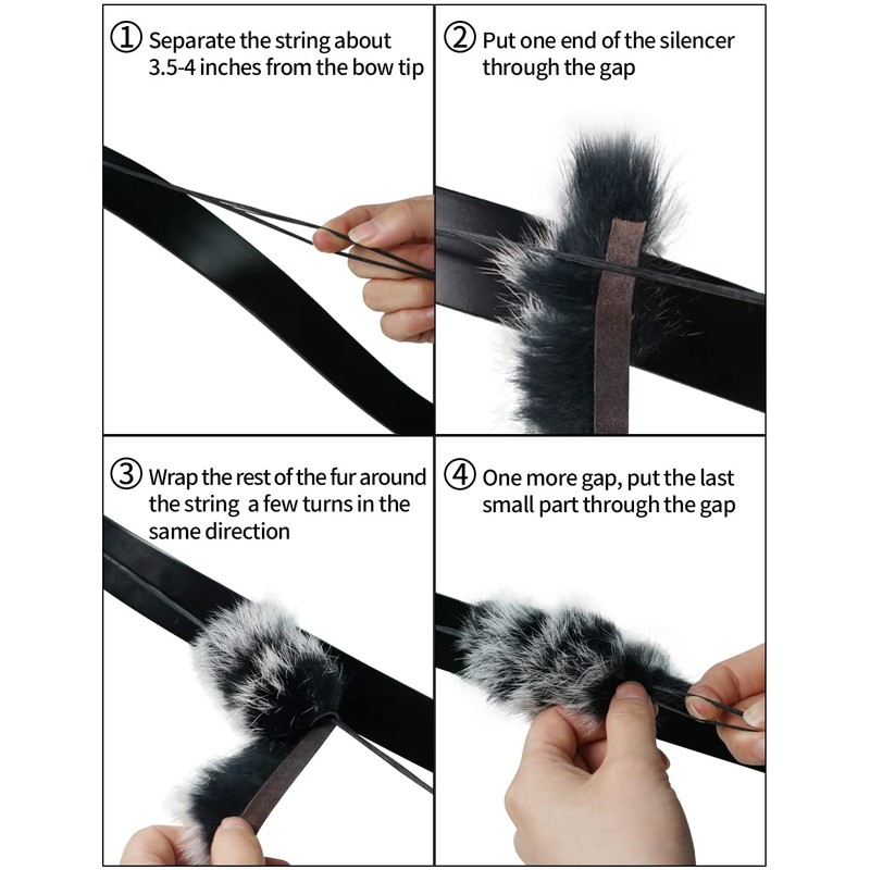 longbowmaker Archery String Silencer Bow Stabilizer Otter Hide Bowstring Silencer