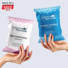 Kulsum's Kaya Kalp Herbals Pack of 2 Hydra Charge & Skin Whitening Facial Kit-7 in 1
