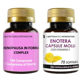 Set di Integratori Menopausa 100 Compresse e Enotera 70 Softgels | Kudzu e Trifoglio Rosso Ricchi in Isoflavoni | Metabolismo, Peso, Rilassamento, Vampate | Bellezza
