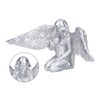 Silver Angel Wing Statue Standing Sculpture Resin Desktop Garden Ornament