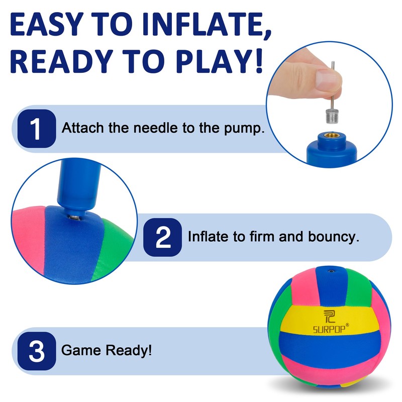 Surpop Soft Indoor Volleyball for Kids, Quiet Size 5 Practice