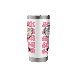 Coquette Bow Squash Racket Girl Mom Mother's Day Pink Stainless Steel Insulated Tumbler