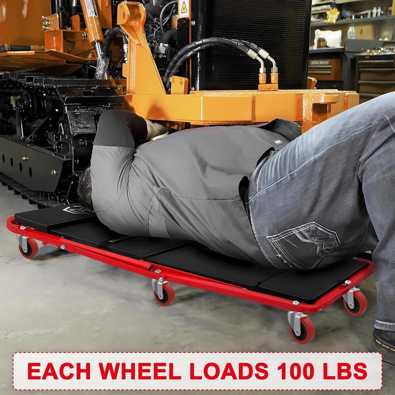 Mysit 2.5 inch Creeper Wheels Heavy-Duty M8 Threaded Swivel Caster