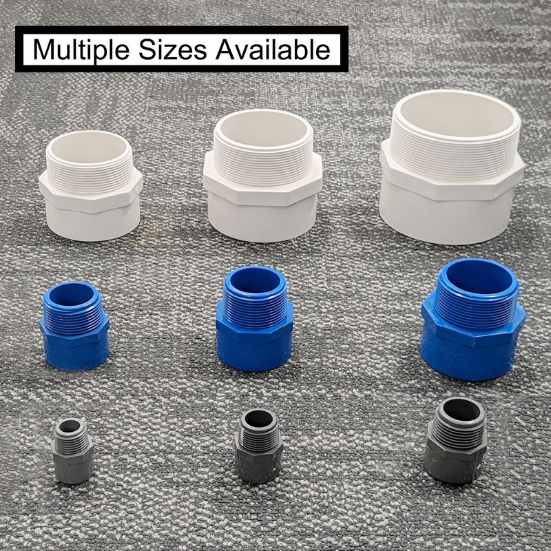 sourcing map 6 Pcs Union PVC Pipe Fitting 1.5" Male