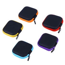 WOONEKY Assorted Color Mini Eva Earphone Storage Case Portable Travel Pouch for Headphones Earbuds USB Cables Soft Lining and Mesh Bag Design and