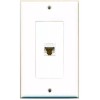 Wallplate City DecorZ - Decorative 1 Gang 1 Port CAT6 Wall Plate - White-White