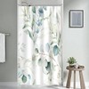 Uiiooazy Green Leaves Shower Curtain, Eucalyptus Leaf Plants Pattern, Bathtub