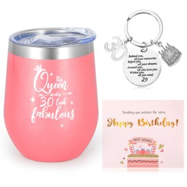 AWDK Insulated Wine Tumblers with Lids 30th Birthday Gifts for her, 30th Birthday, 30th Birthday Gifts for Women,Birthday Gifts for Women,30th Birthday Gifts for Mom, Sister, Friend, Coworker 3pcs