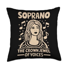 Soprano Singer Vocal Range Vocalist Voice Singing Choir Throw Pillow