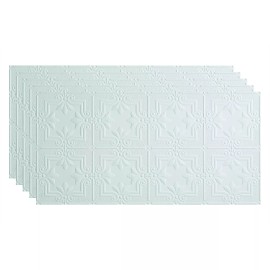 Fasade - 2ft x 4ft Regalia Glue Up Ceiling Tile/Panel (5 Pack) - 12x12 Inch Sample, Matte White