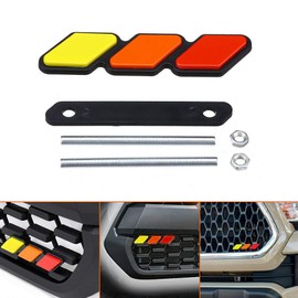 TRD Grille Decor Badge Tri-Color Emblem Diamond Compatible with Toyota 4Runner Tacoma Tundra & Other Mesh or Slotted Grille (Red Orange Yellow)