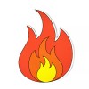 Kolorspun Fire Flame Emoji Magnet Refrigerator and Car Bumper Fridge