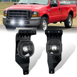 WEZEMLIGHT New Version LED Fog Lights Assembly Replacement For 2005-2007 Ford F-250/F-350/F-450/F-550 Super Duty,2005 Ford Excursion OEM Style Bumper Driving LED Lamp 1 Pair