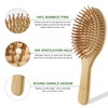 4 Pcs Bamboo Hair Brush Comb Set with Paddle Detangling