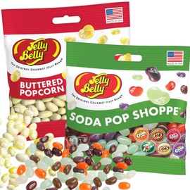 Movie Night Snack Mix Soda Pop and Buttered Popcorn Jelly Beans, Gourmet Chewy Candy for Boys or Girls, Shareable Bagged Candies, Pack of 2