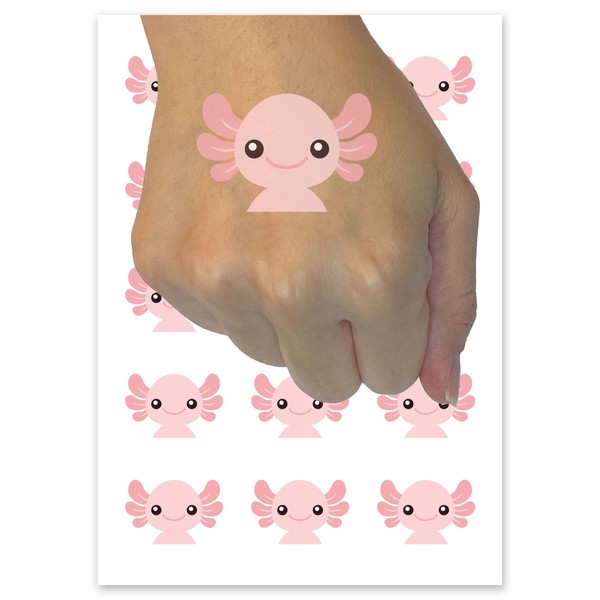 Peeking Cute Axolotl Temporary Tattoo Water Resistant Fake Body Art