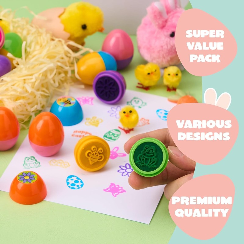 JOYIN 24 Piece Stamp Set, Toy for Easter Eggs Hunting