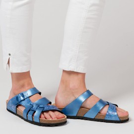 Lico Women's Bioline Flower Mules (Bioline Flora) - blue, size: 40 EU