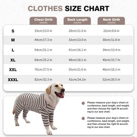 TQFlow Dog Recovery Suit, Pet Surgical Suits Medical Shirt for Female Male, Stripes Spay Suit for Wounds Protectation, Dog Cone E-Collar Alternative, Operative Onesie Bodysuits Shirts (Beige, S)