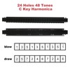 Harmonica Professional Harp Armonica Key of C 24 Hole Polyphony