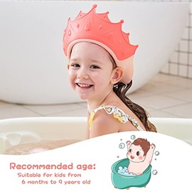Gorro de ducha para bebé, gorro de ducha para niños, sombrero de visera para protección de ojos y oídos para niños de 0 a 9 años, bonita forma de coro